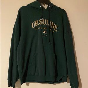 Unisex Ursuline fighting Irish Green Hoodie sweatshirt XL Embroidered